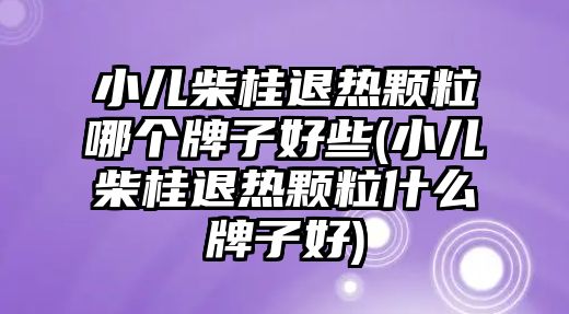 小兒柴桂退熱顆粒哪個(gè)牌子好些(小兒柴桂退熱顆粒什么牌子好)