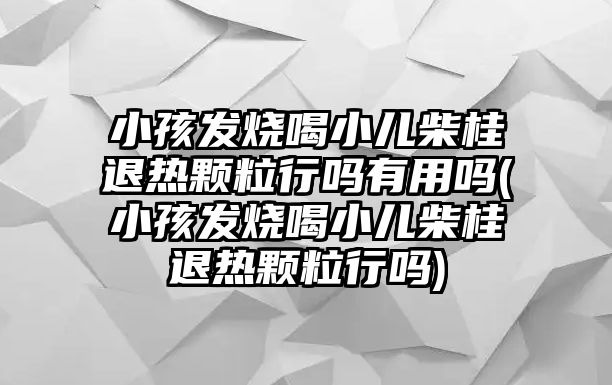 小孩發(fā)燒喝小兒柴桂退熱顆粒行嗎有用嗎(小孩發(fā)燒喝小兒柴桂退熱顆粒行嗎)