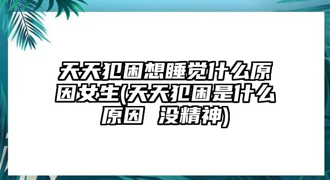 天天犯困想睡覺什么原因女生(天天犯困是什么原因 沒精神)