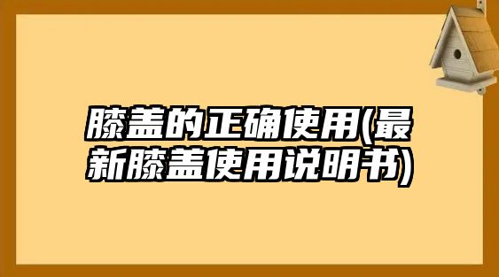 膝蓋的正確使用(最新膝蓋使用說明書)