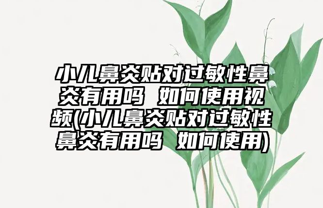 小兒鼻炎貼對過敏性鼻炎有用嗎 如何使用視頻(小兒鼻炎貼對過敏性鼻炎有用嗎 如何使用)