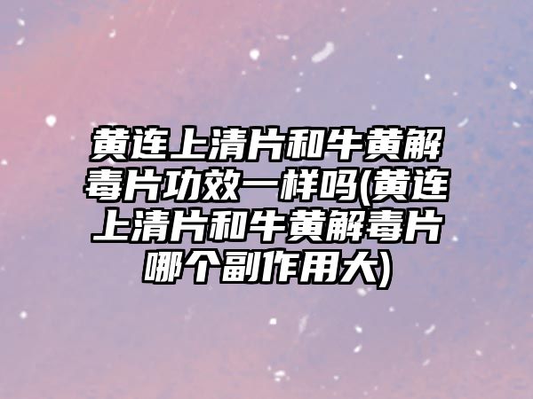 黃連上清片和牛黃解毒片功效一樣嗎(黃連上清片和牛黃解毒片哪個副作用大)