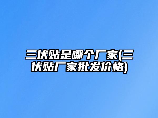 三伏貼是哪個(gè)廠家(三伏貼廠家批發(fā)價(jià)格)