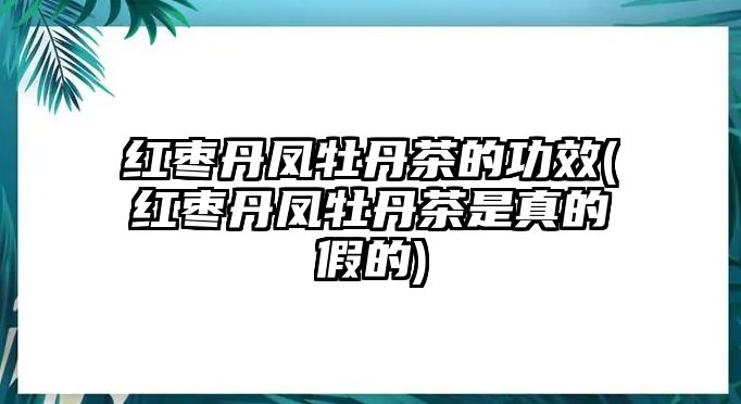 紅棗丹鳳牡丹茶的功效(紅棗丹鳳牡丹茶是真的假的)