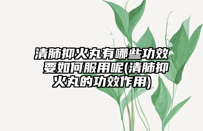 清肺抑火丸有哪些功效 要如何服用呢(清肺抑火丸的功效作用)