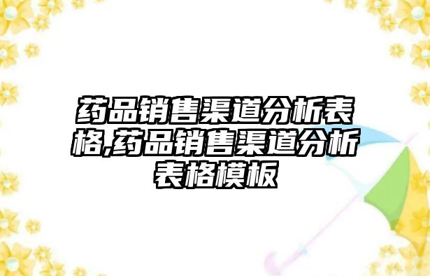 藥品銷售渠道分析表格,藥品銷售渠道分析表格模板